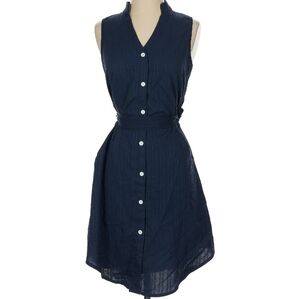 Elegant Navy Blue Sleeveless Dress